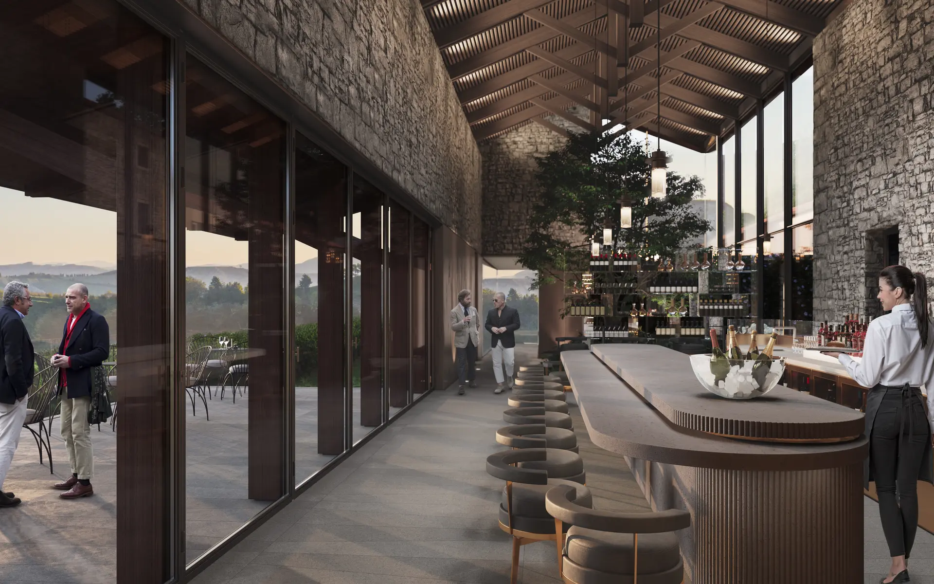 Weinbar im Ristorante Trame im Borgo Taurino Komplex