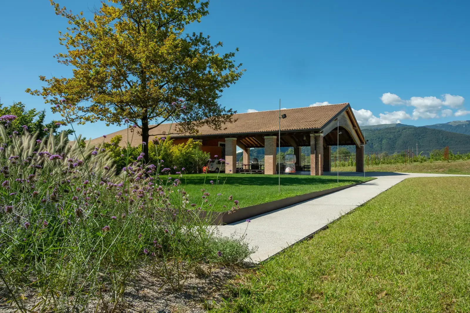 Landschaft des Weinguts Fasol Menin zwischen den Weinbergen