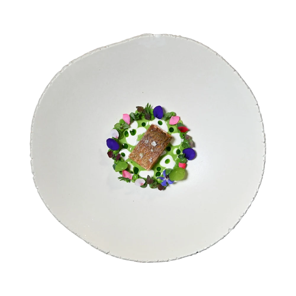 Trota con corona di erbe aromatiche